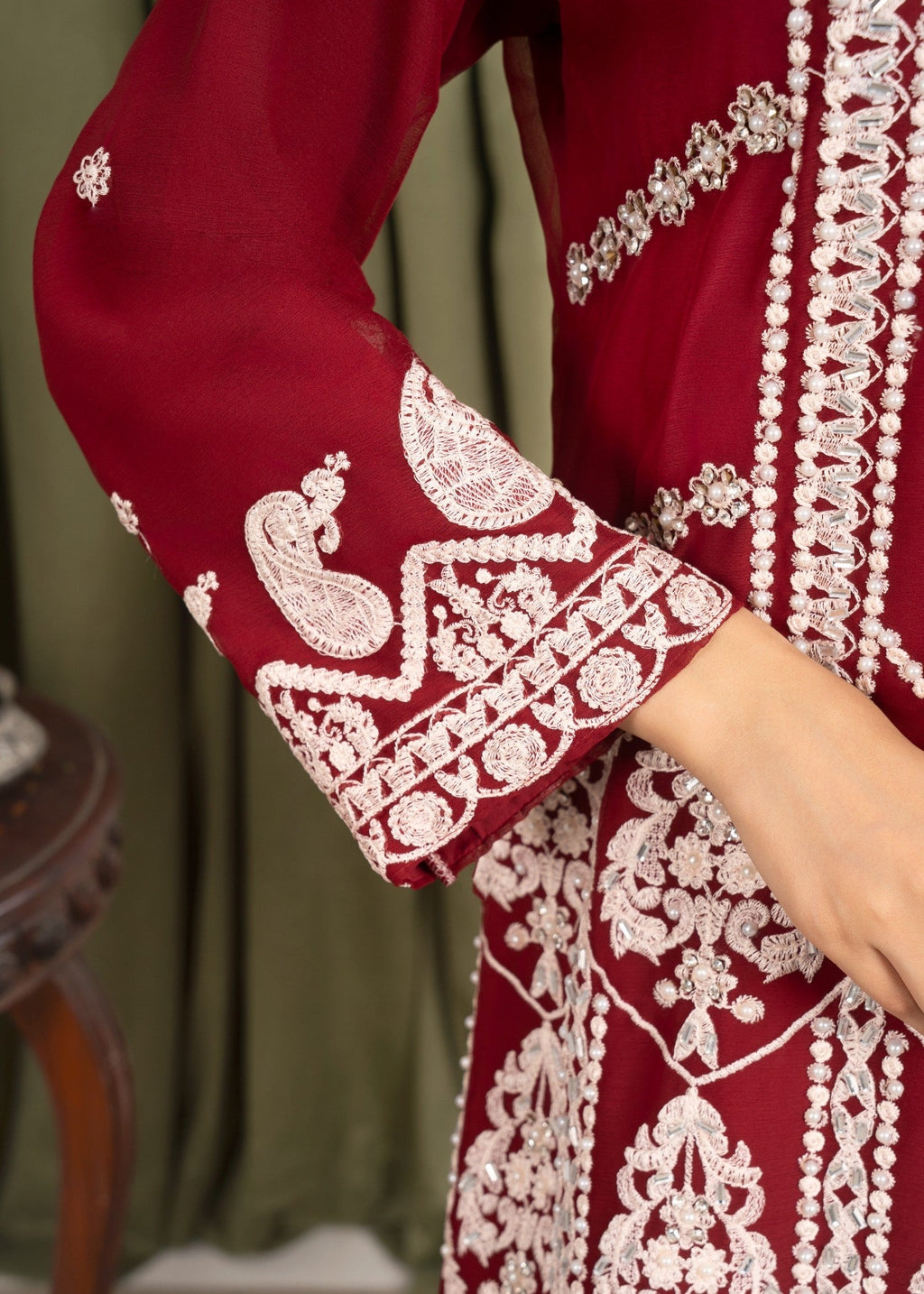 Four Season Boutique AFROZ MAROON Women 3pcs