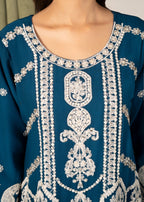 Four Season Boutique AFROZ TEAL BLUE Women 3pcs