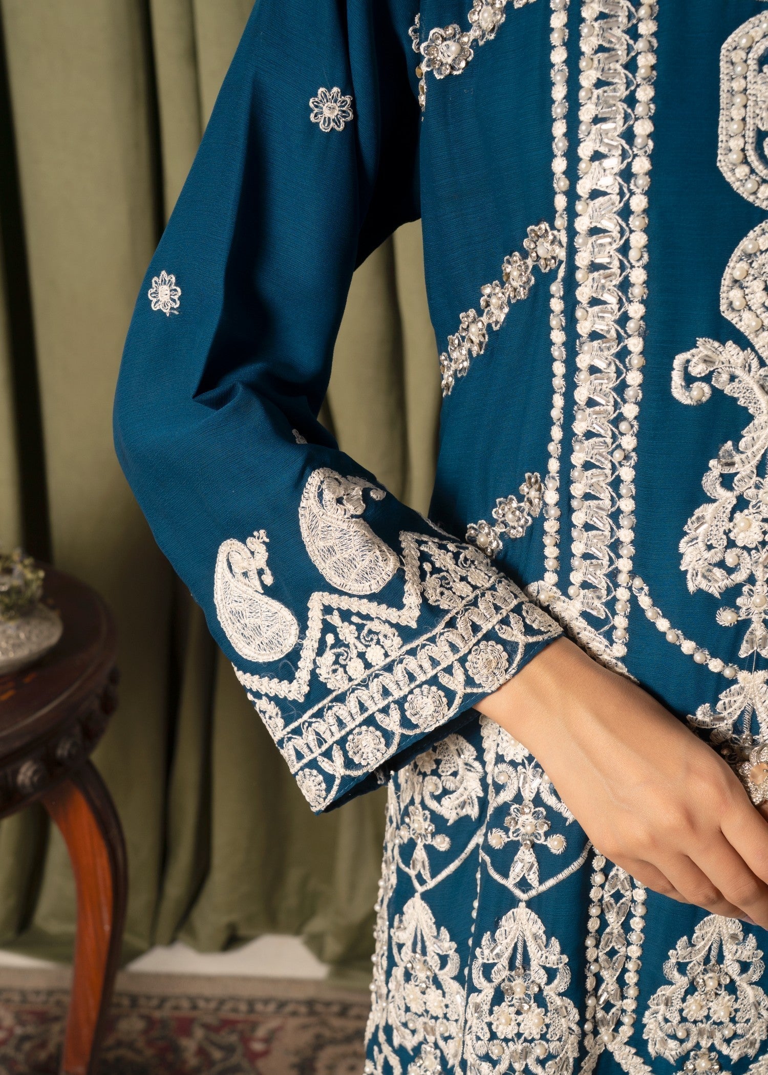Four Season Boutique AFROZ TEAL BLUE Women 3pcs