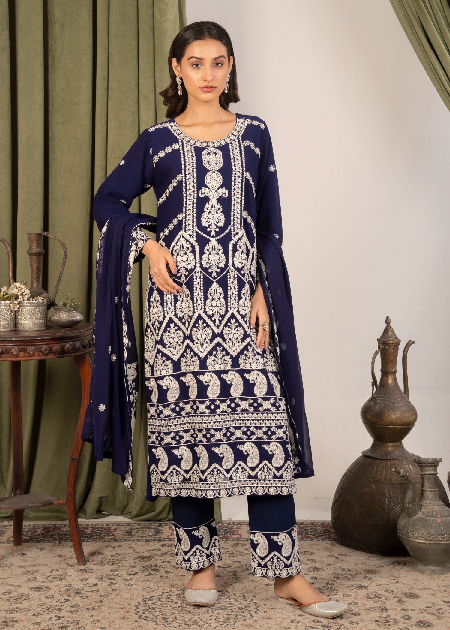 Four Season Boutique AFROZ NAVY BLUE Women 3pcs