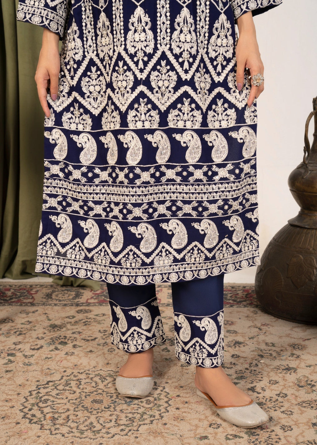 Four Season Boutique AFROZ NAVY BLUE Women 3pcs