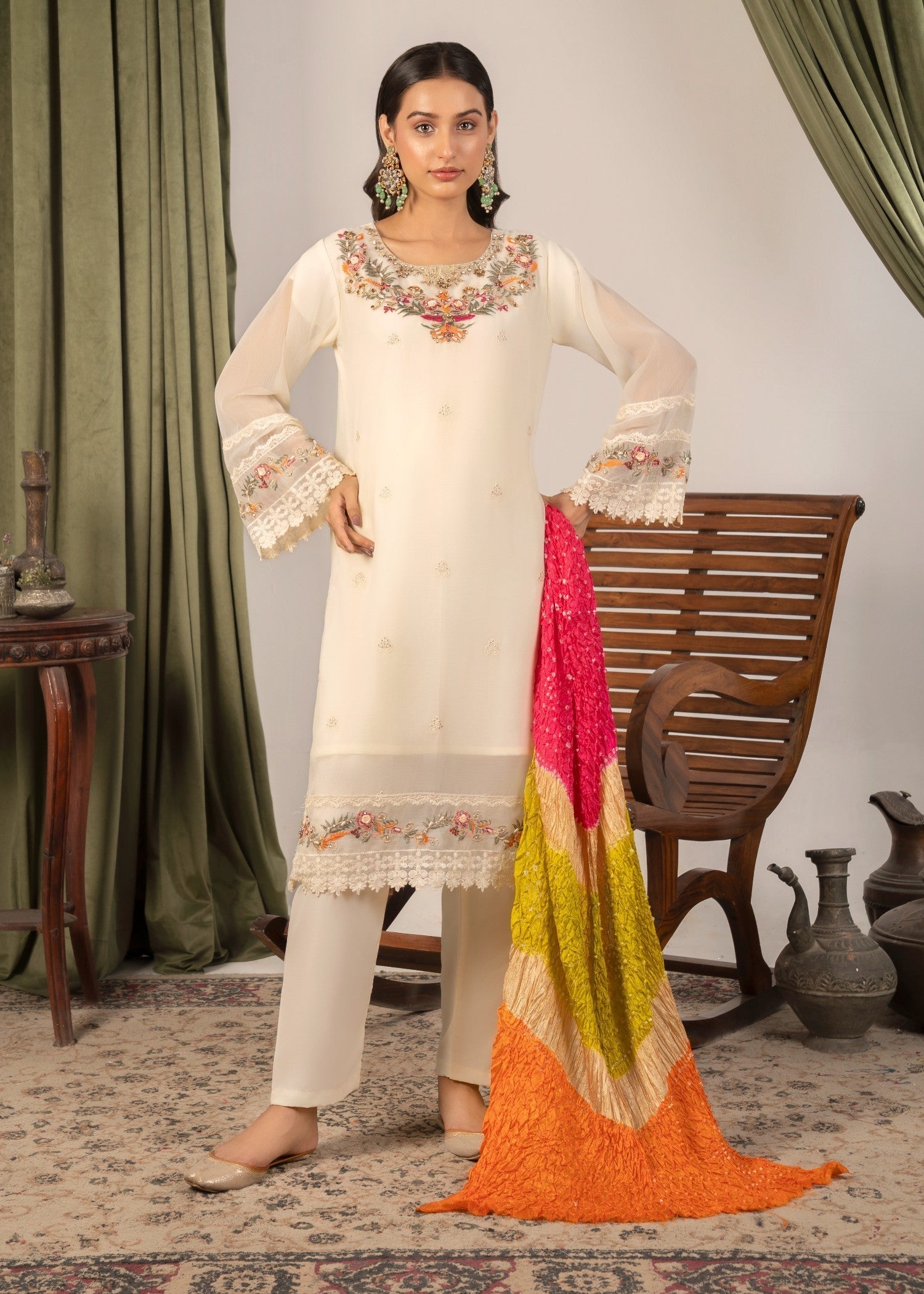 Four Season Boutique SHIBRA CHIFFON CREAM Women 3pcs