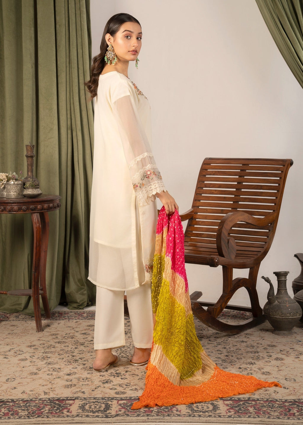 Four Season Boutique SHIBRA CHIFFON CREAM Women 3pcs