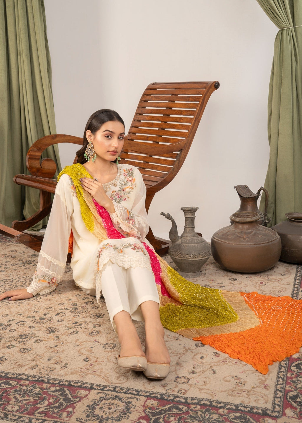 Four Season Boutique SHIBRA CHIFFON CREAM Women 3pcs