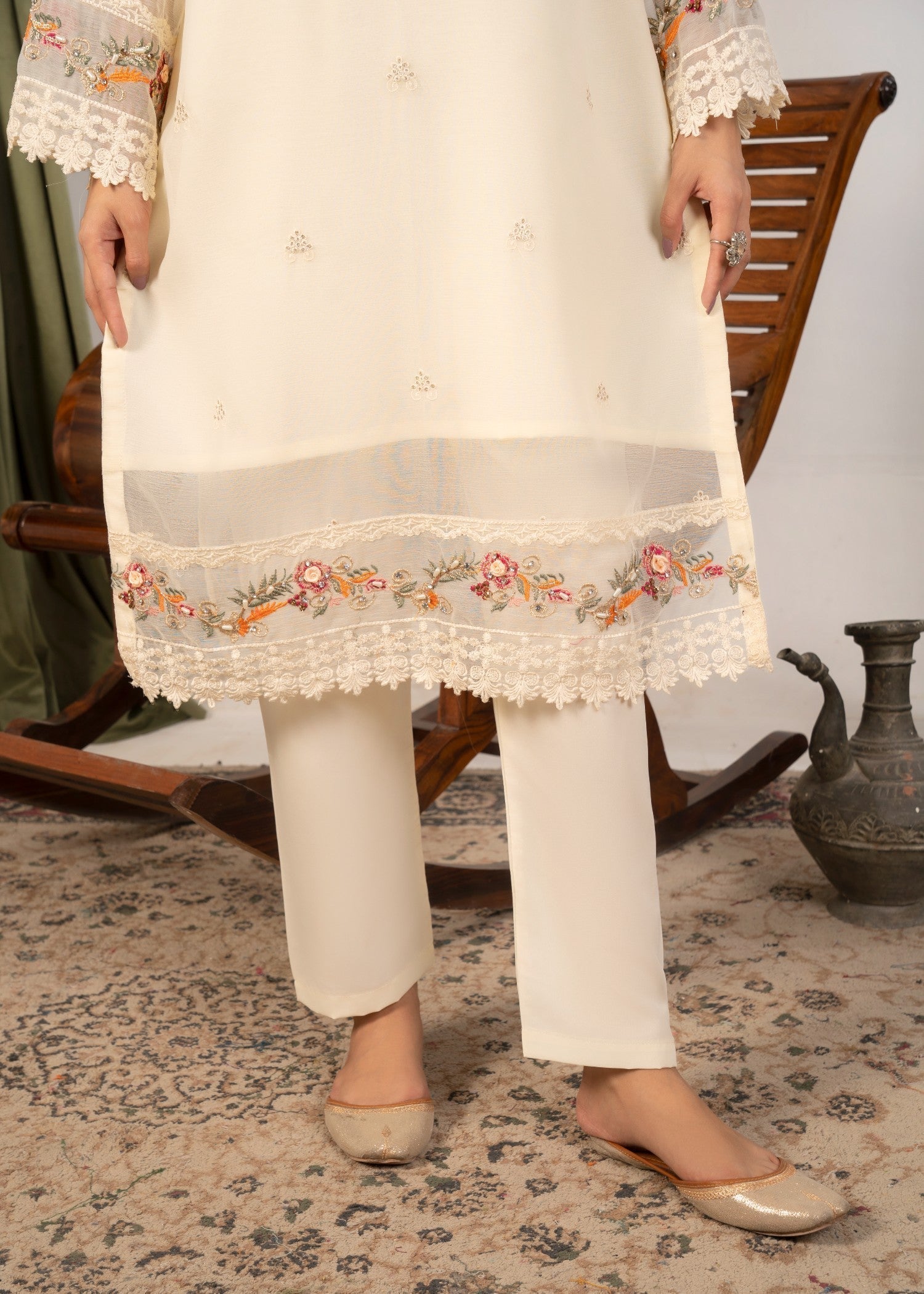 Four Season Boutique SHIBRA CHIFFON CREAM Women 3pcs