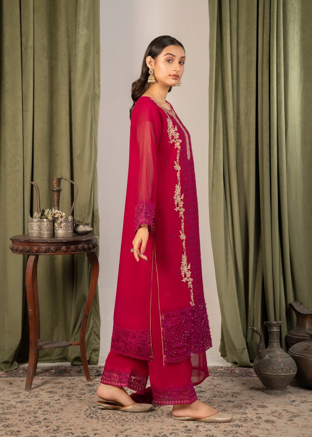 Four Season Boutique NOOR MEHAL HOTPINK Women 3pcs