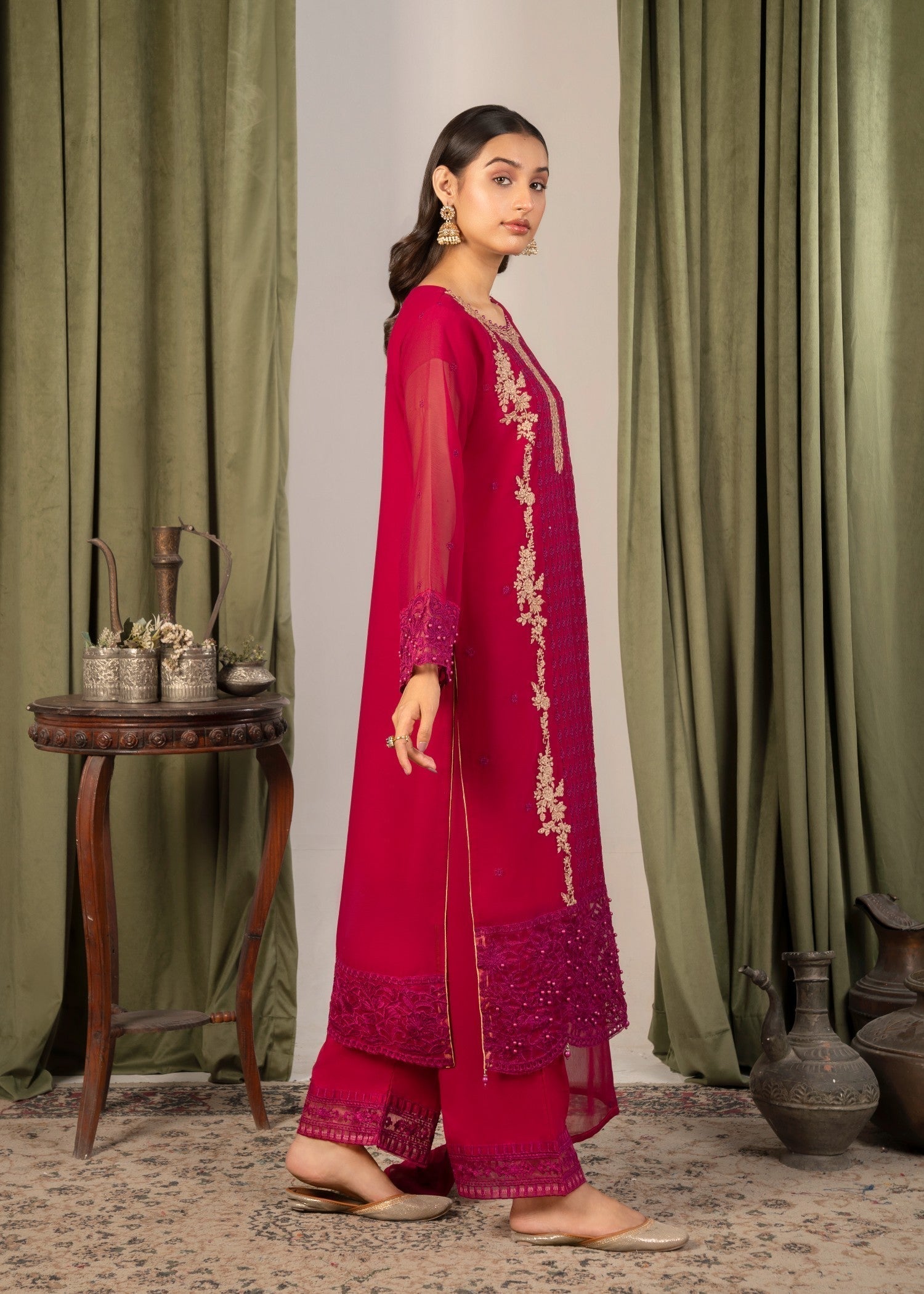 Four Season Boutique NOOR MEHAL HOTPINK Women 3pcs