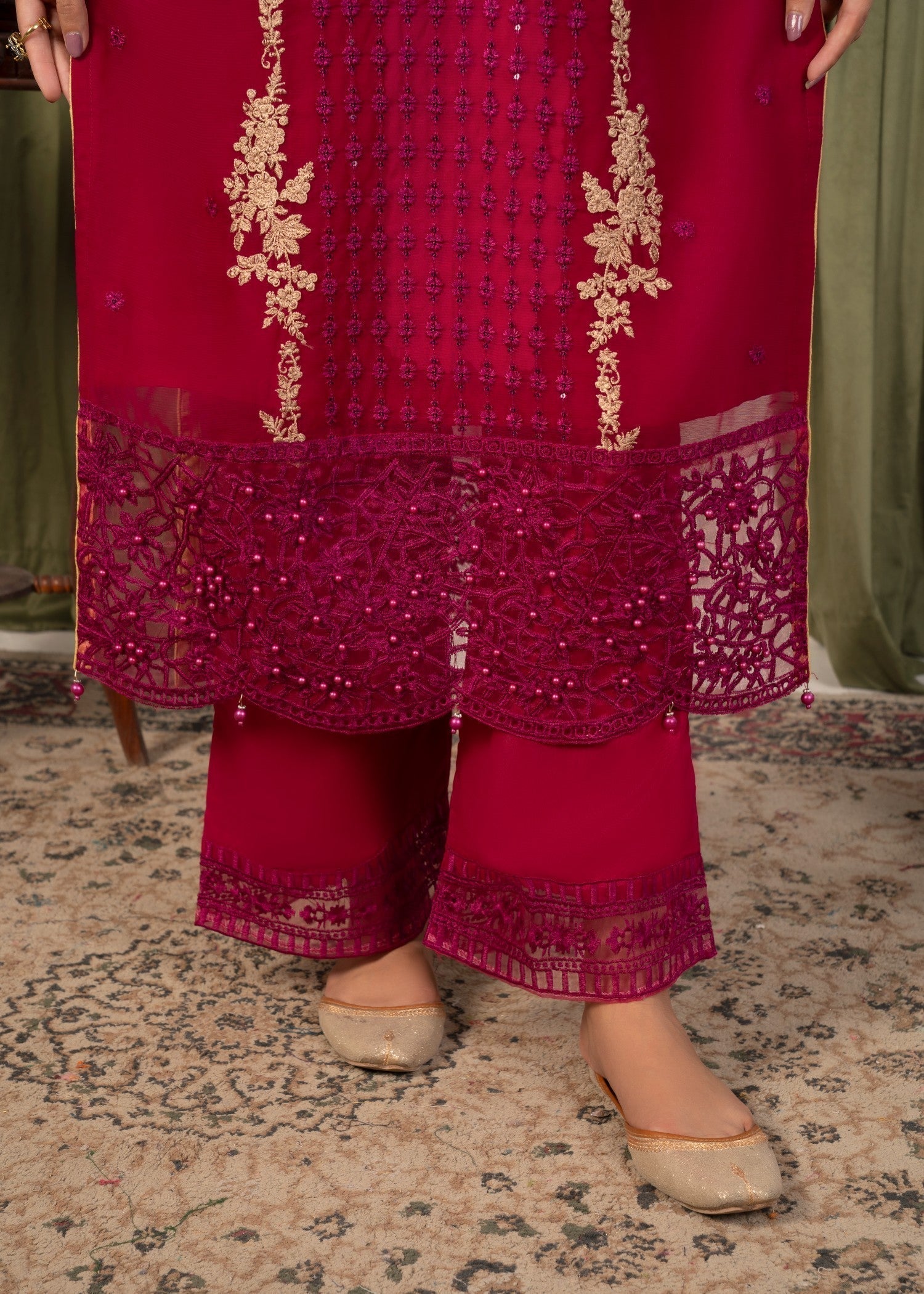 Four Season Boutique NOOR MEHAL HOTPINK Women 3pcs