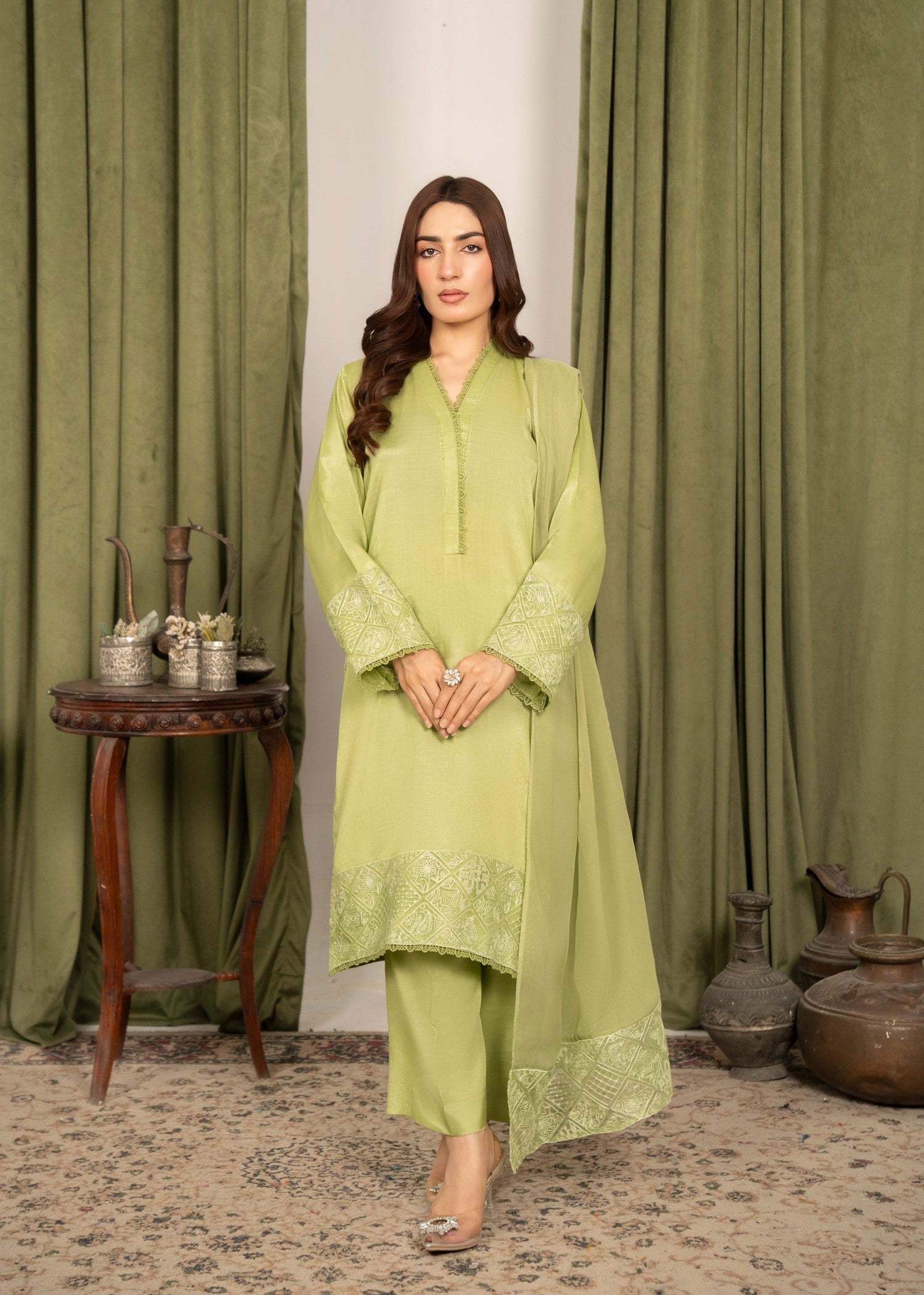 Yolo Pret Embroidered Raw Silk FATAH F25 0020 Women 3pcs