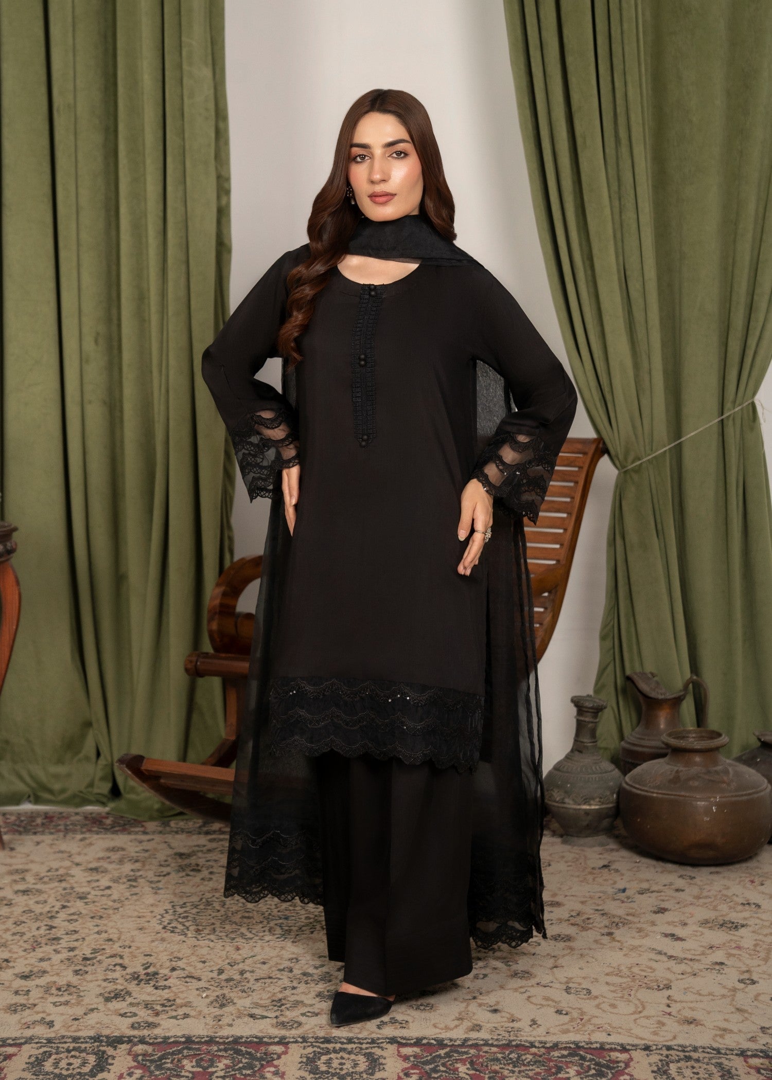 Yolo Pret Embroidered Silk Viscose with Farshi Shalwar FATAH F25 0018 Women 3pcs