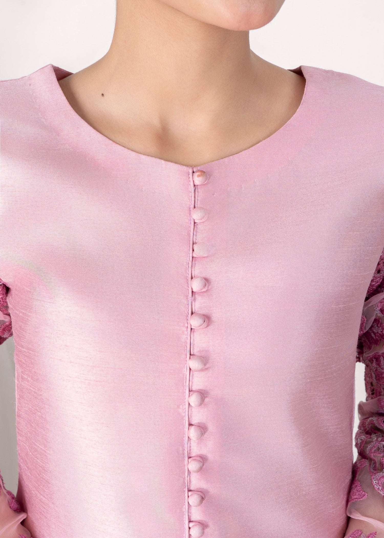 Alyssa PINK RAWSILK KURTI SET ALL611 Women 3pcs