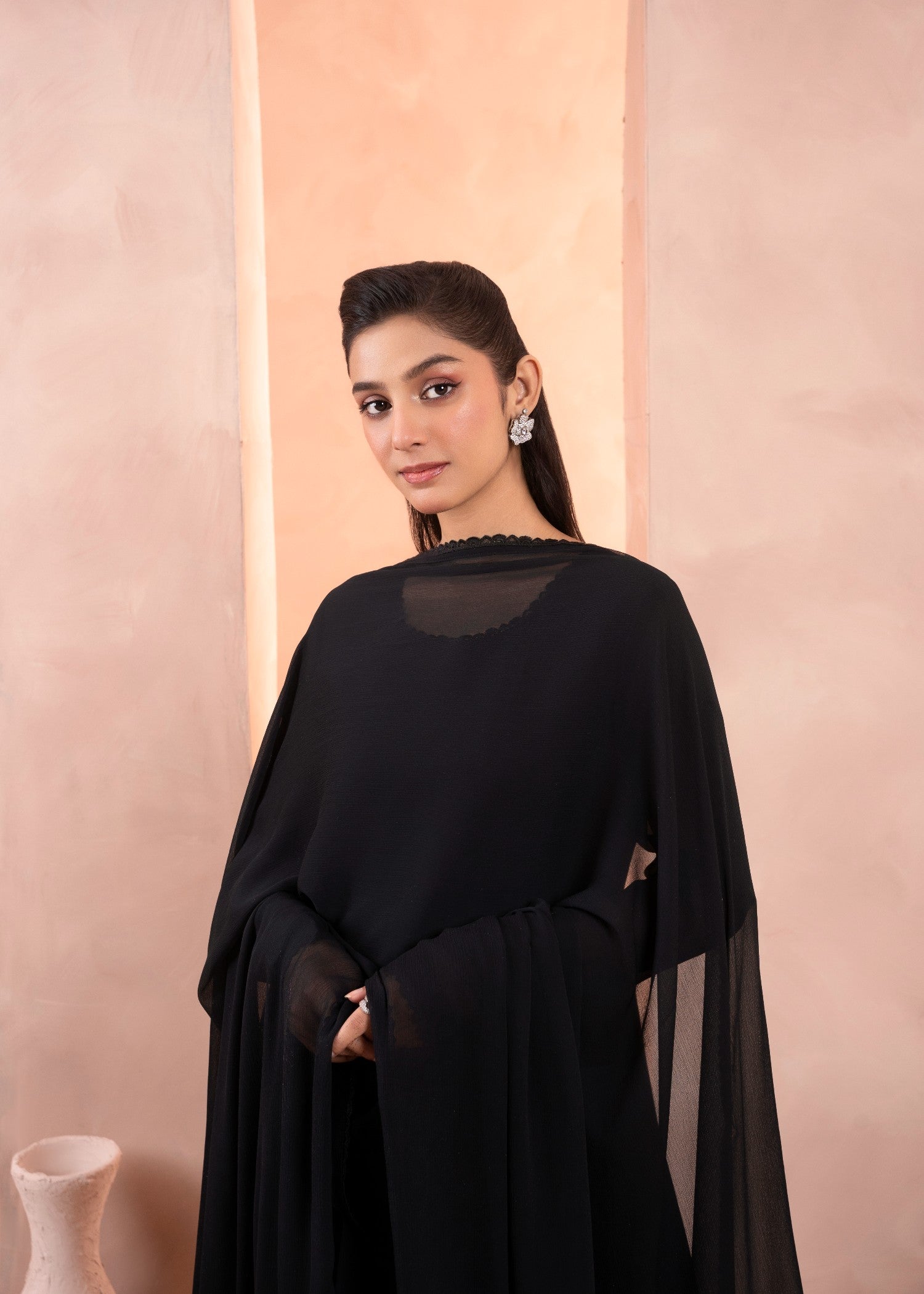 Alyssa BLACK CHIFFON MAXI Women 3pcs