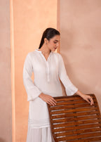 Zeekstore white short shirt with lehnga Women 2pcs