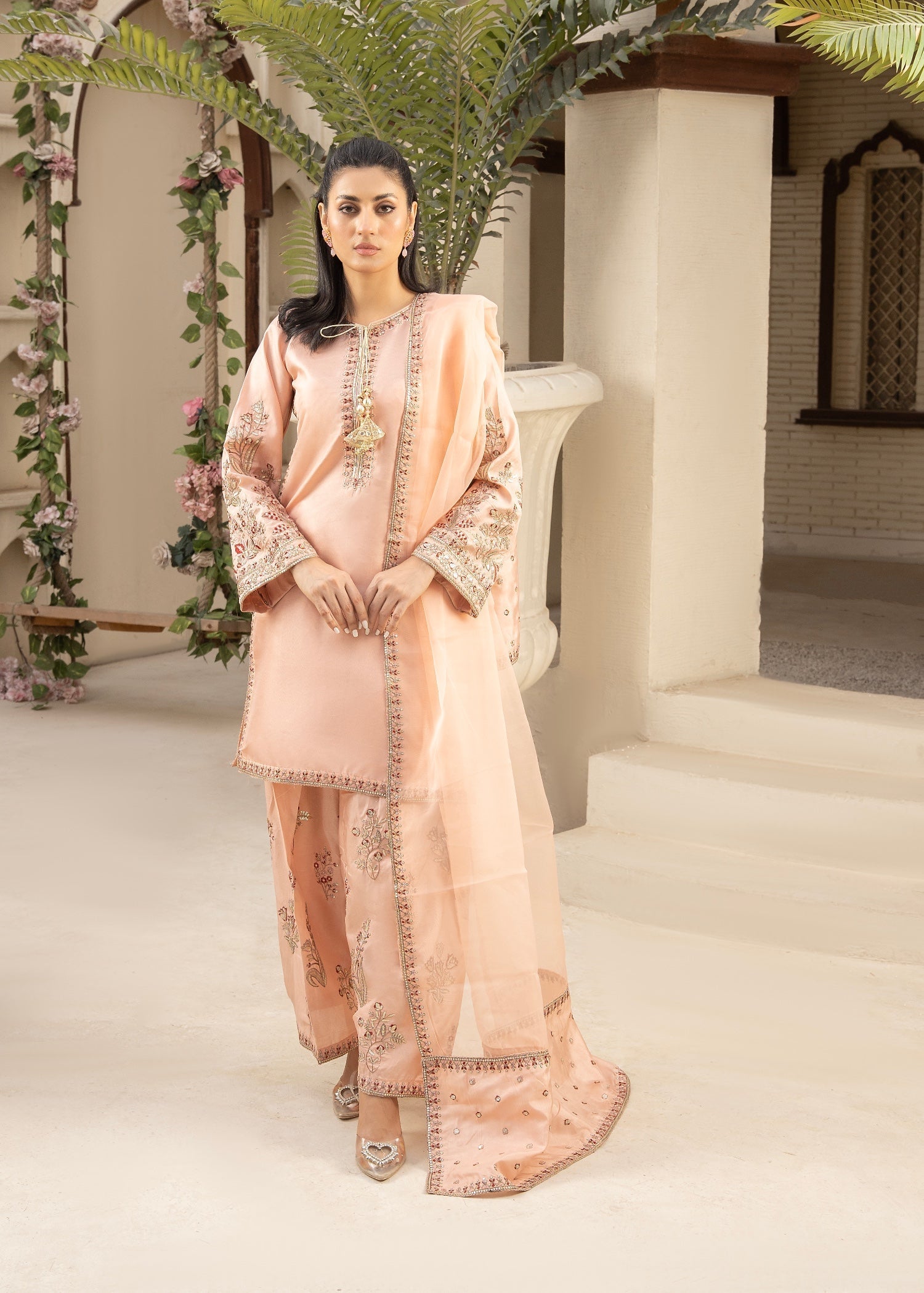 Maira Fashion pale pink Kurta Set 35 Women 3pcs