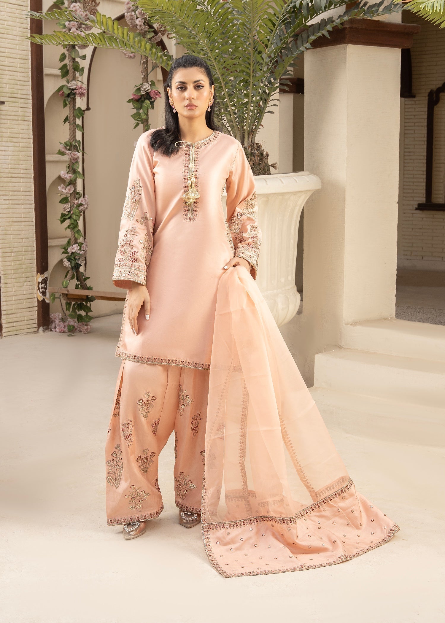 Maira Fashion pale pink Kurta Set 35 Women 3pcs