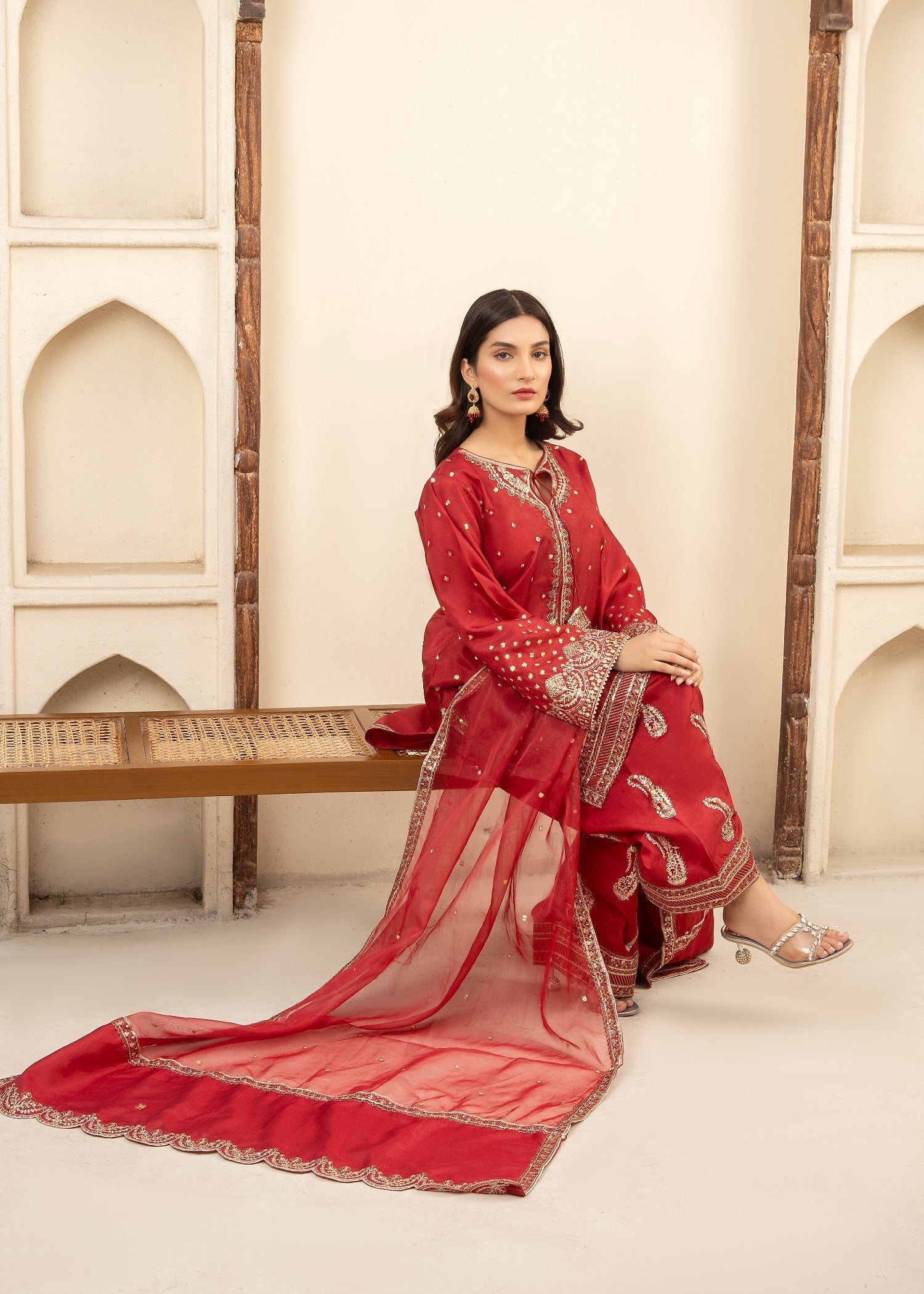 Maira Fashion Red Kurta Set 35 Women 3pcs