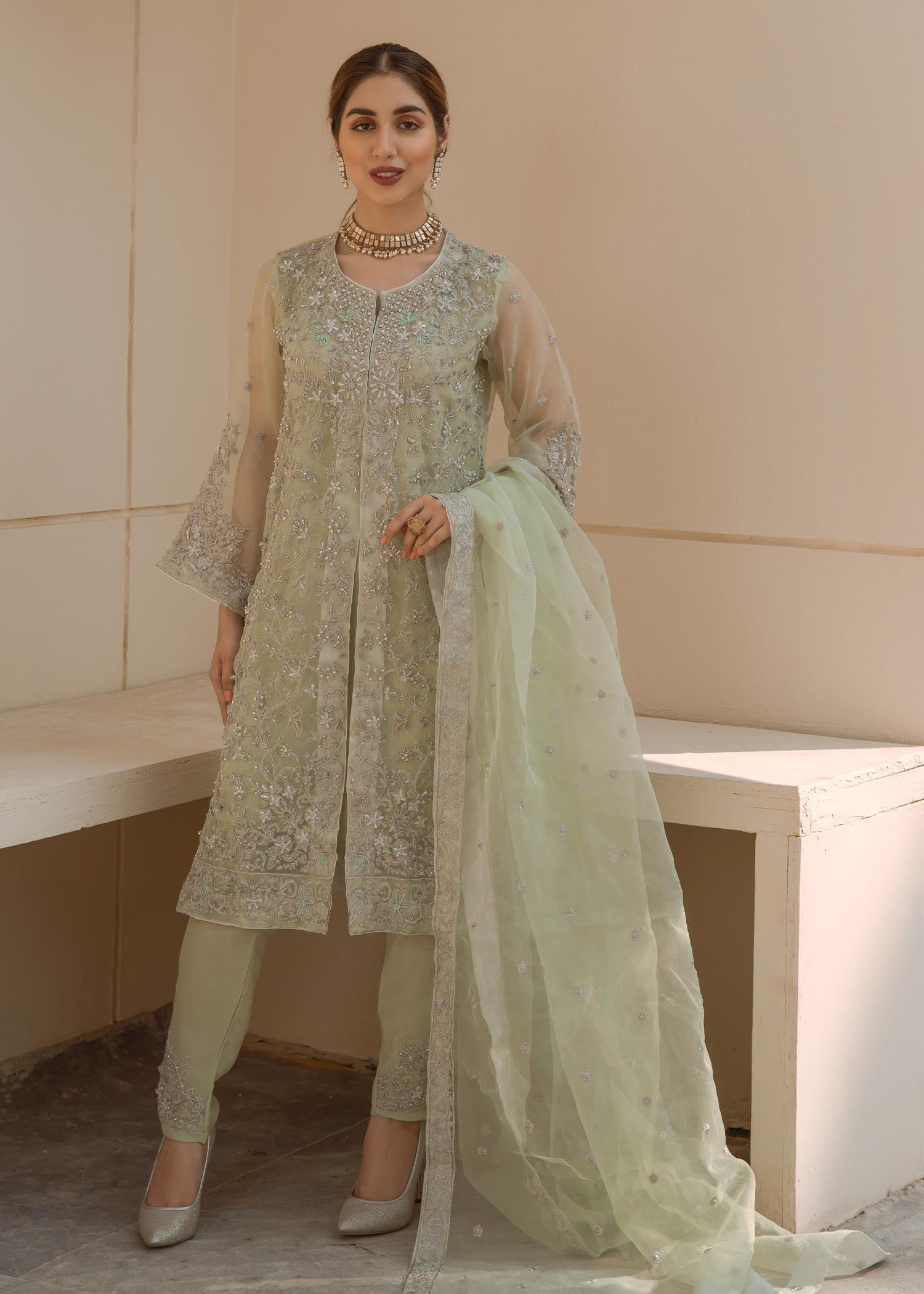Laleen Mint Green Jewel Women 4pcs