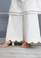 Zar Pearl White Lace Gota Suit Women 3pcs