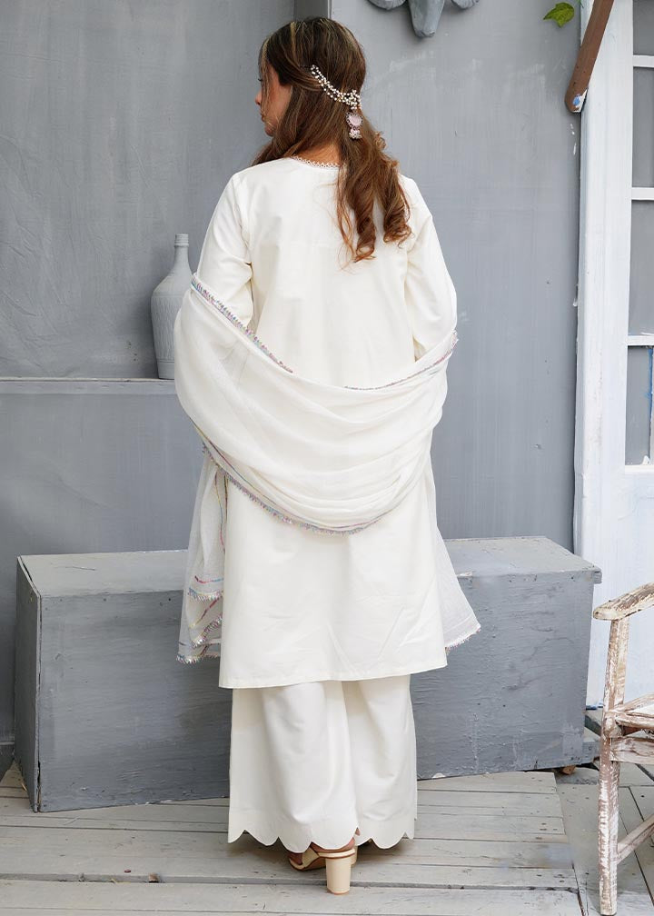 Zar Pearl White Lace Gota Suit Women 3pcs