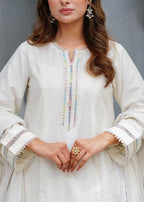 Zar Pearl White Lace Gota Suit Women 3pcs