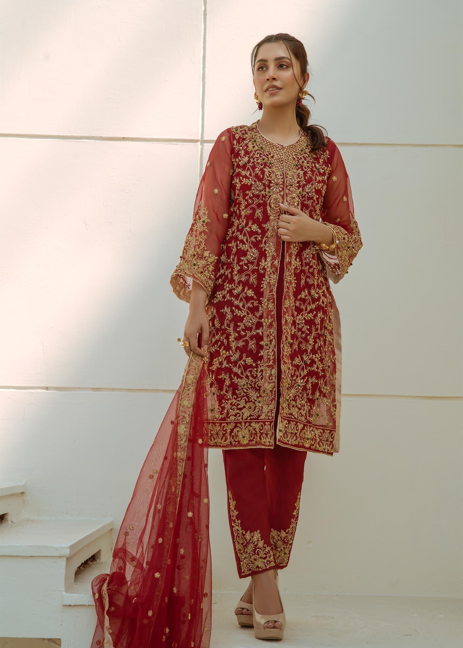 Laleen Maroon Jewel Women 4pcs