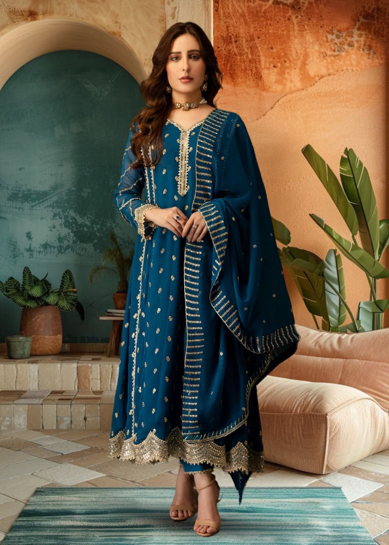 Al-Harir Apparel Gulaal Peacock Women 3pcs