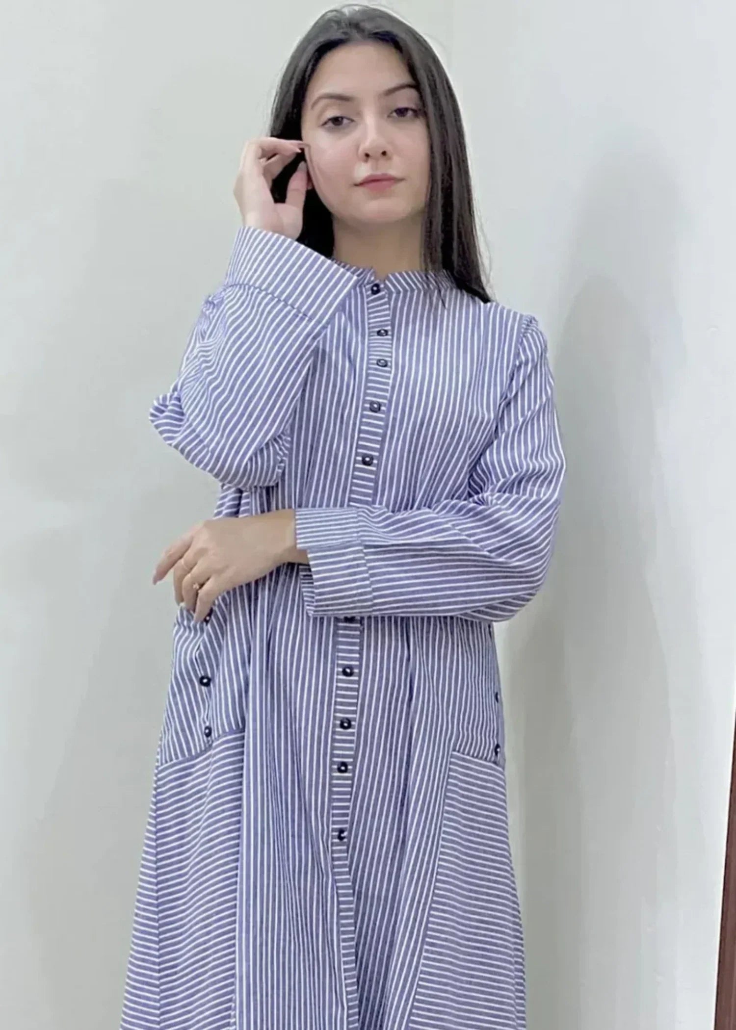 Urban Cut Cotton Yarn Dyed Co Ord Set Lining Women 2pcs