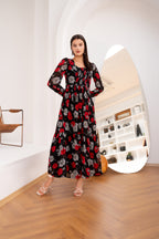 Mardaz Fashion Black Day Dream Floral Maxi Women 3pcs