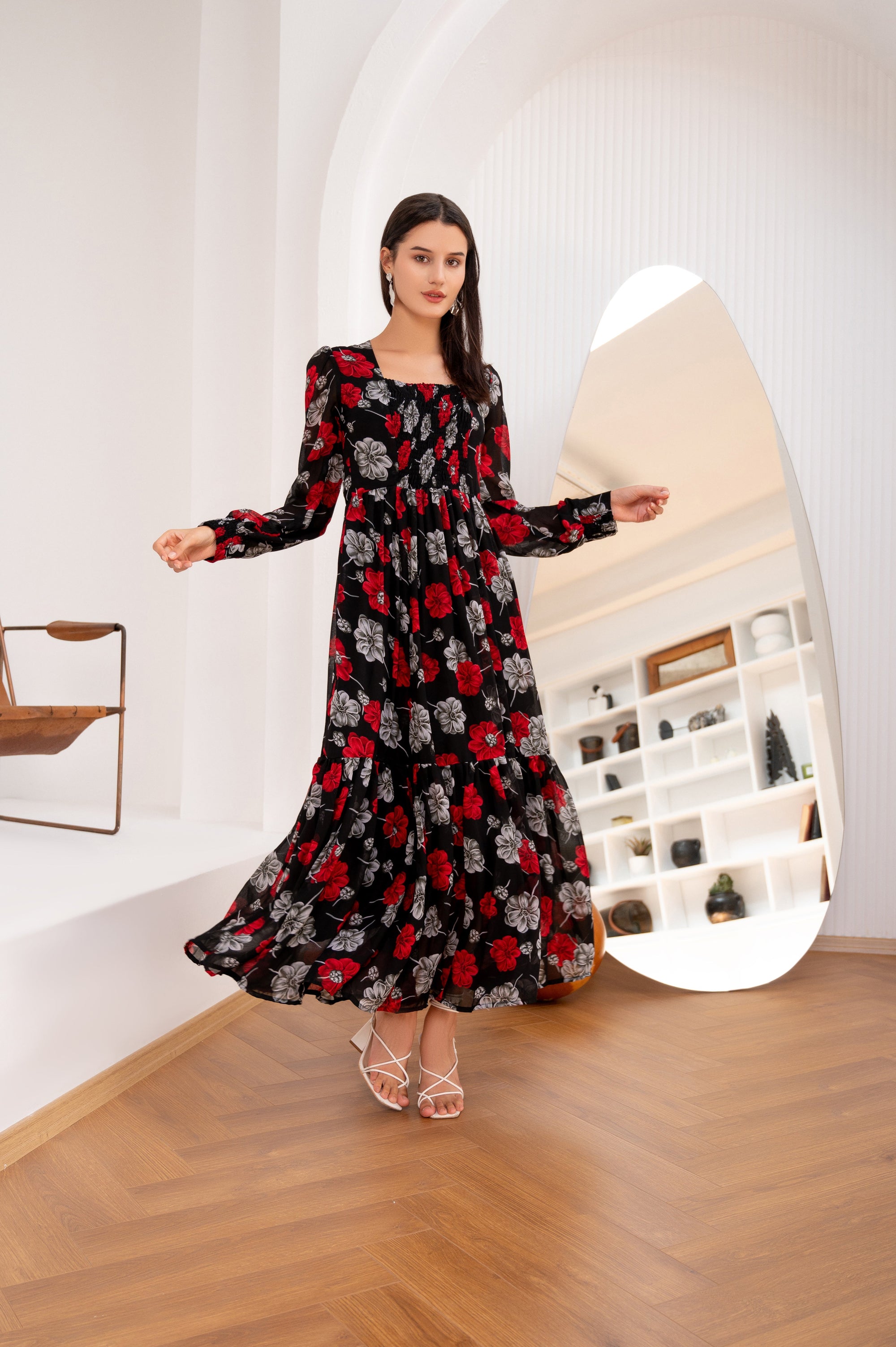 Mardaz Fashion Black Day Dream Floral Maxi Women 3pcs