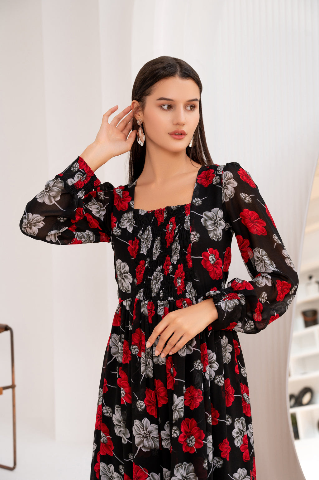 Mardaz Fashion Black Day Dream Floral Maxi Women 3pcs