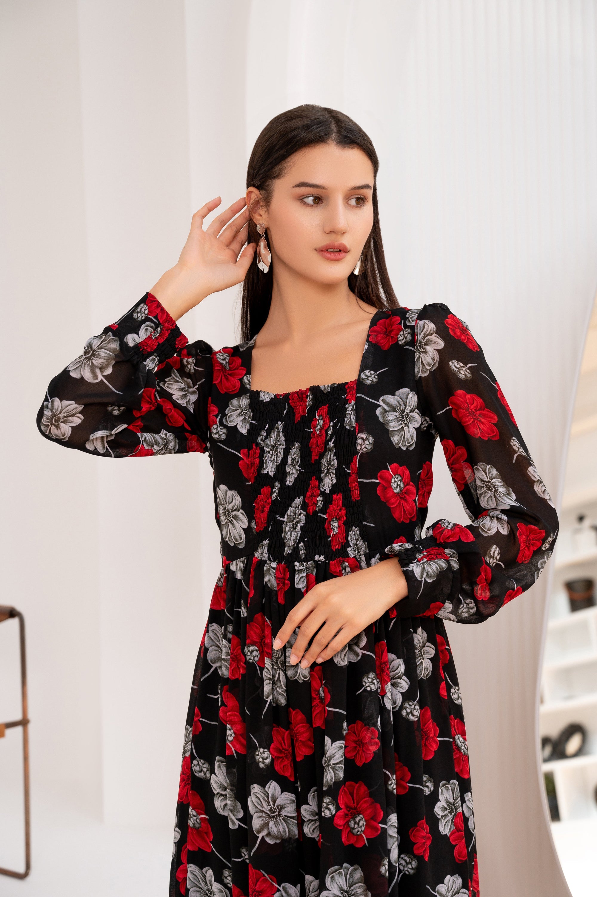 Mardaz Fashion Black Day Dream Floral Maxi Women 3pcs