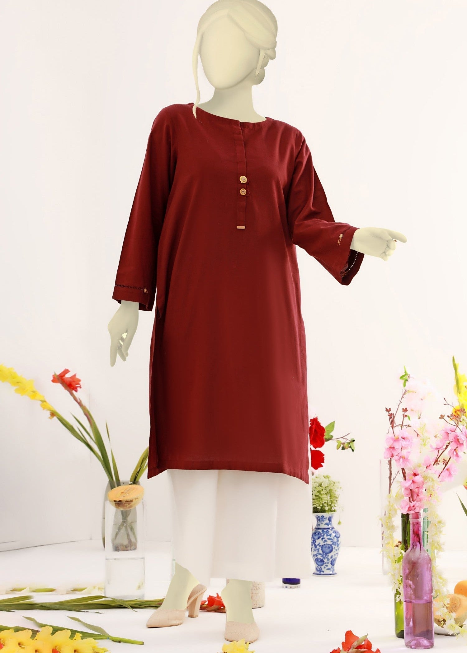 Hamna Kalim sadat comfirt maroon two piece Women 2pcs