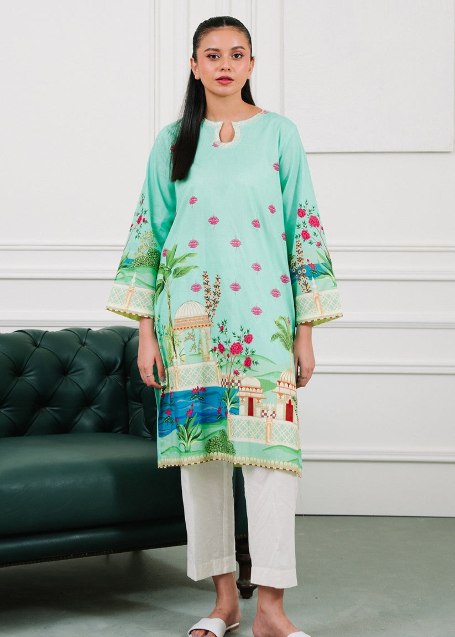 Zellbury WPS2412046 Light Green Women 1pcs