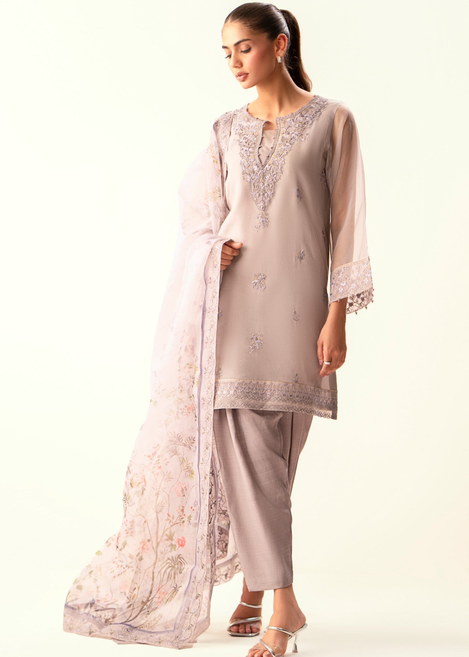 Zeen Stitched Embroidered Organza Suit WDA34305 Women 3pcs