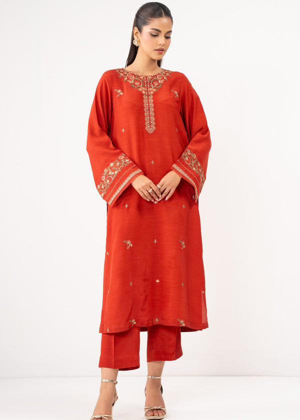 Zeen Stitched Embroidered Raw Silk Suit WZM25174 Women 2pcs