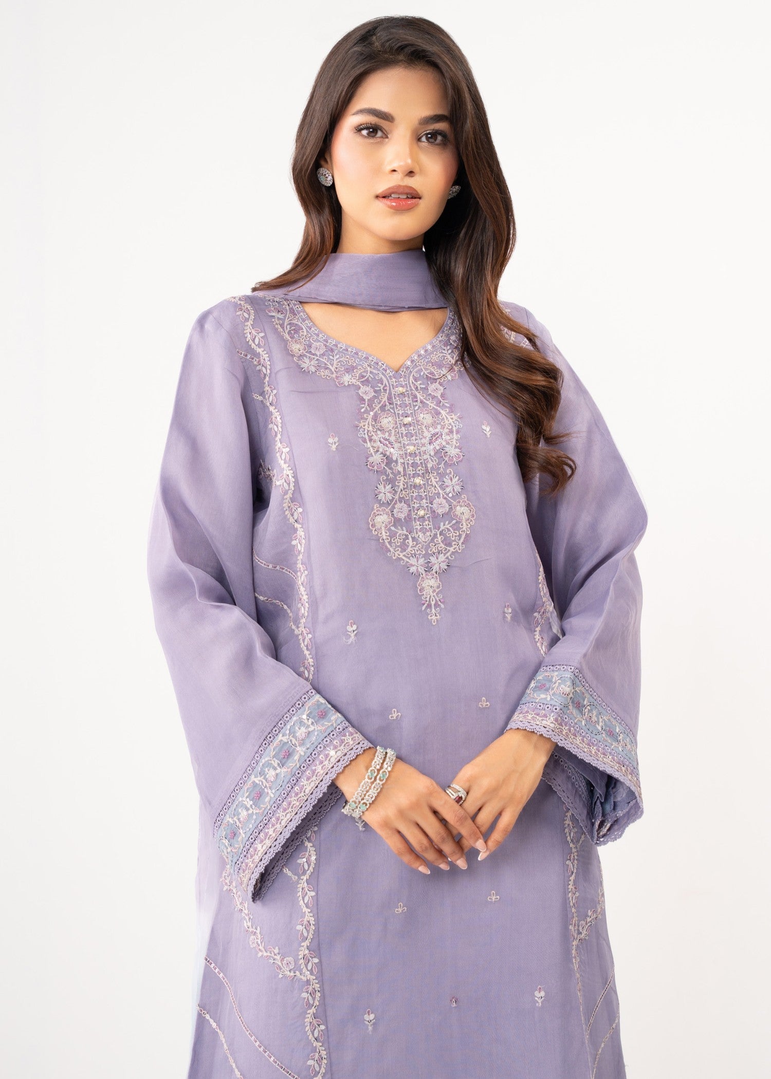 Zeen Stitched Embroidered Organza Suit WZM35124 Women 3pcs