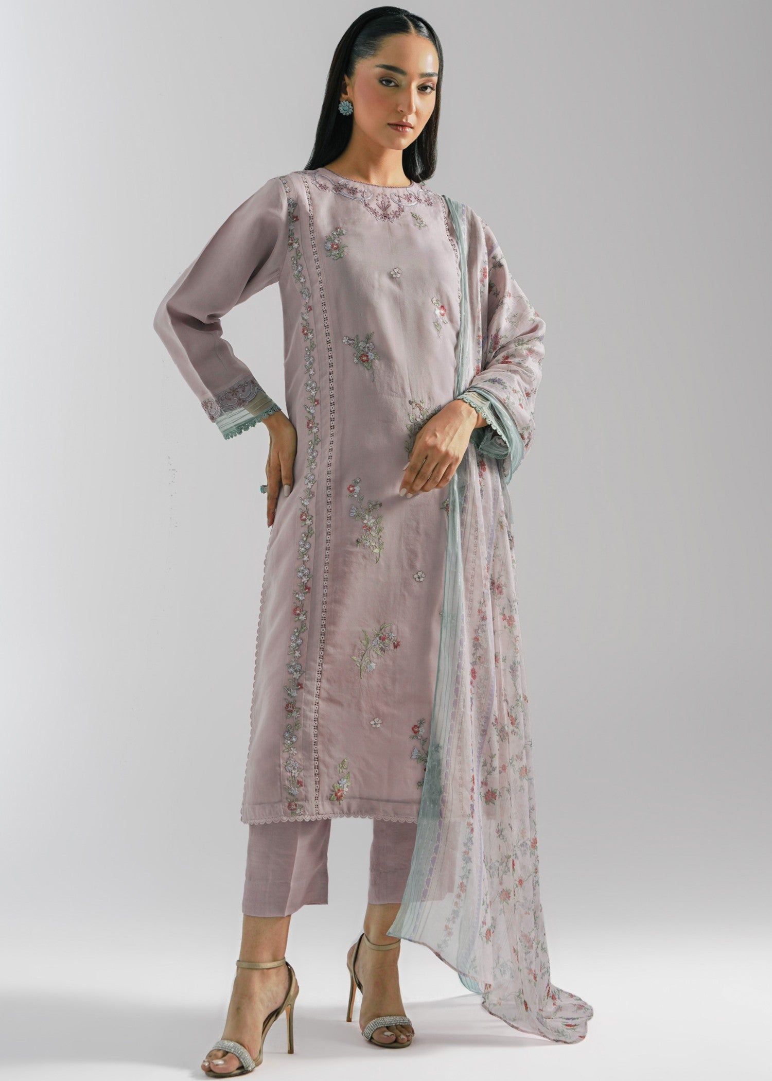 Zeen Stitched Embroidered Organza Suit WZM35125 Women 3pcs