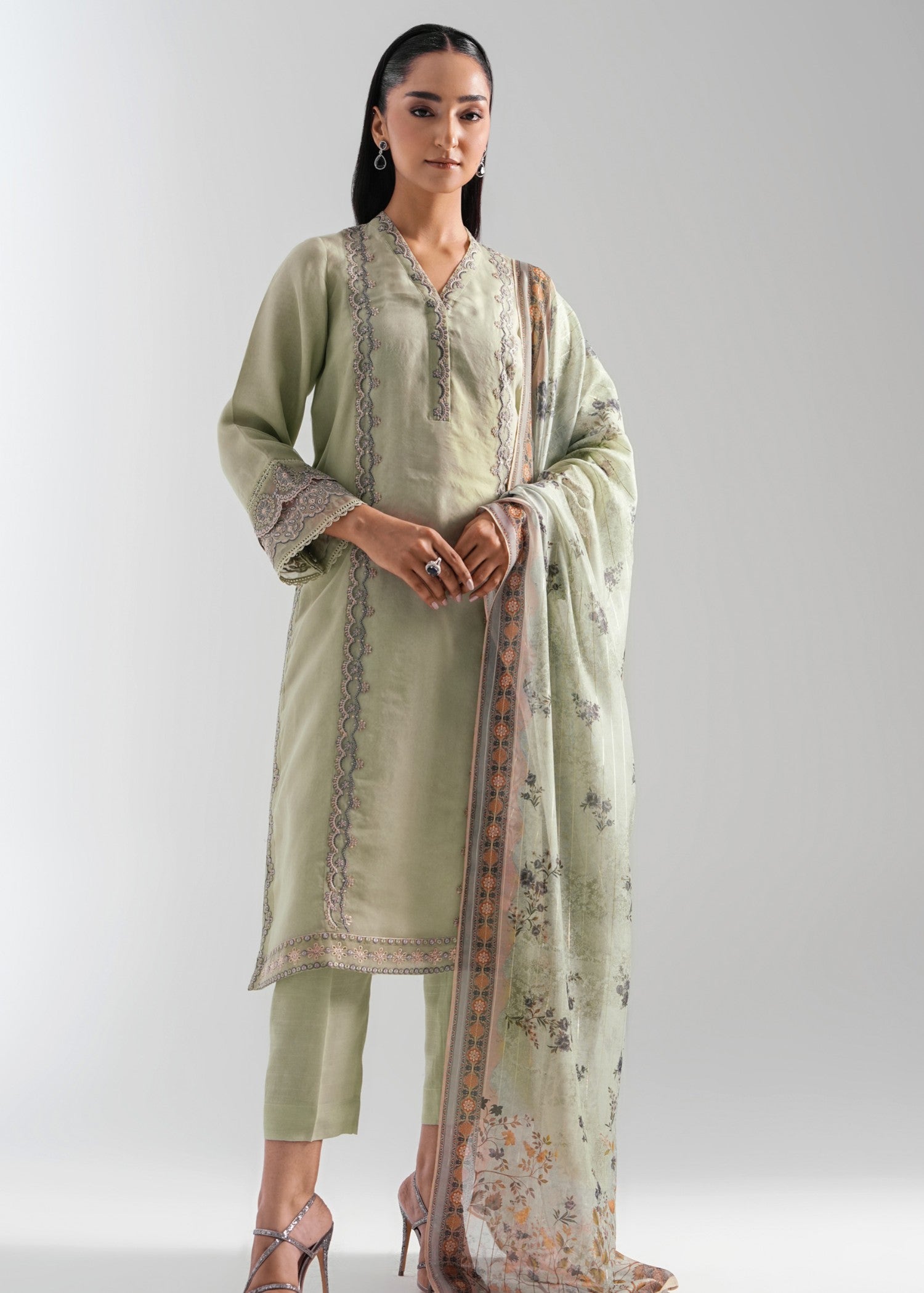 Zeen Stitched Embroidered Organza Suit WZM35127 Women 3pcs