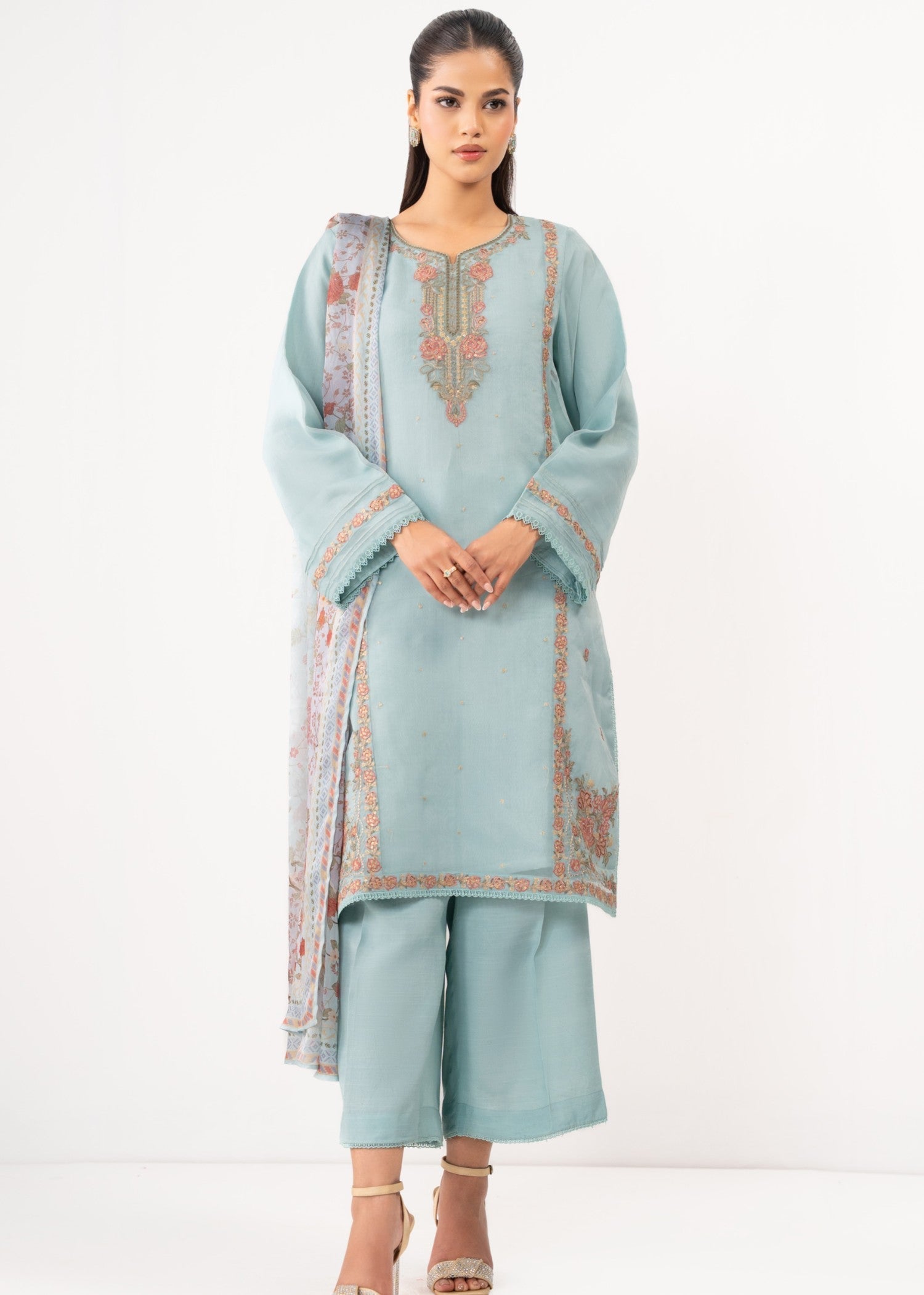 Zeen Stitched Embroidered Organza Suit WZM35129 Women 3pcs