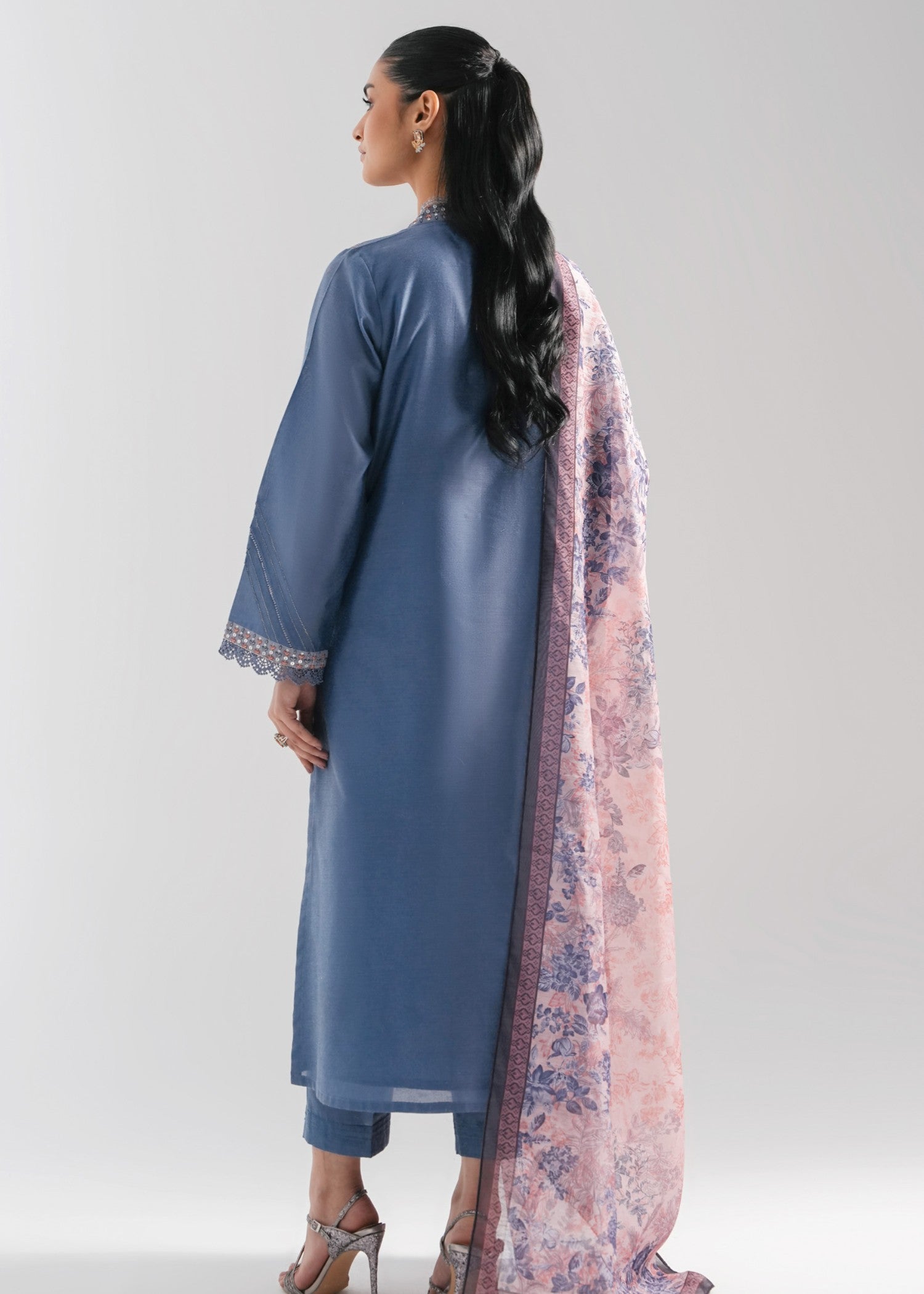 Zeen Stitched Embroidered Cotton Net Suit WZM35149 Women 3pcs