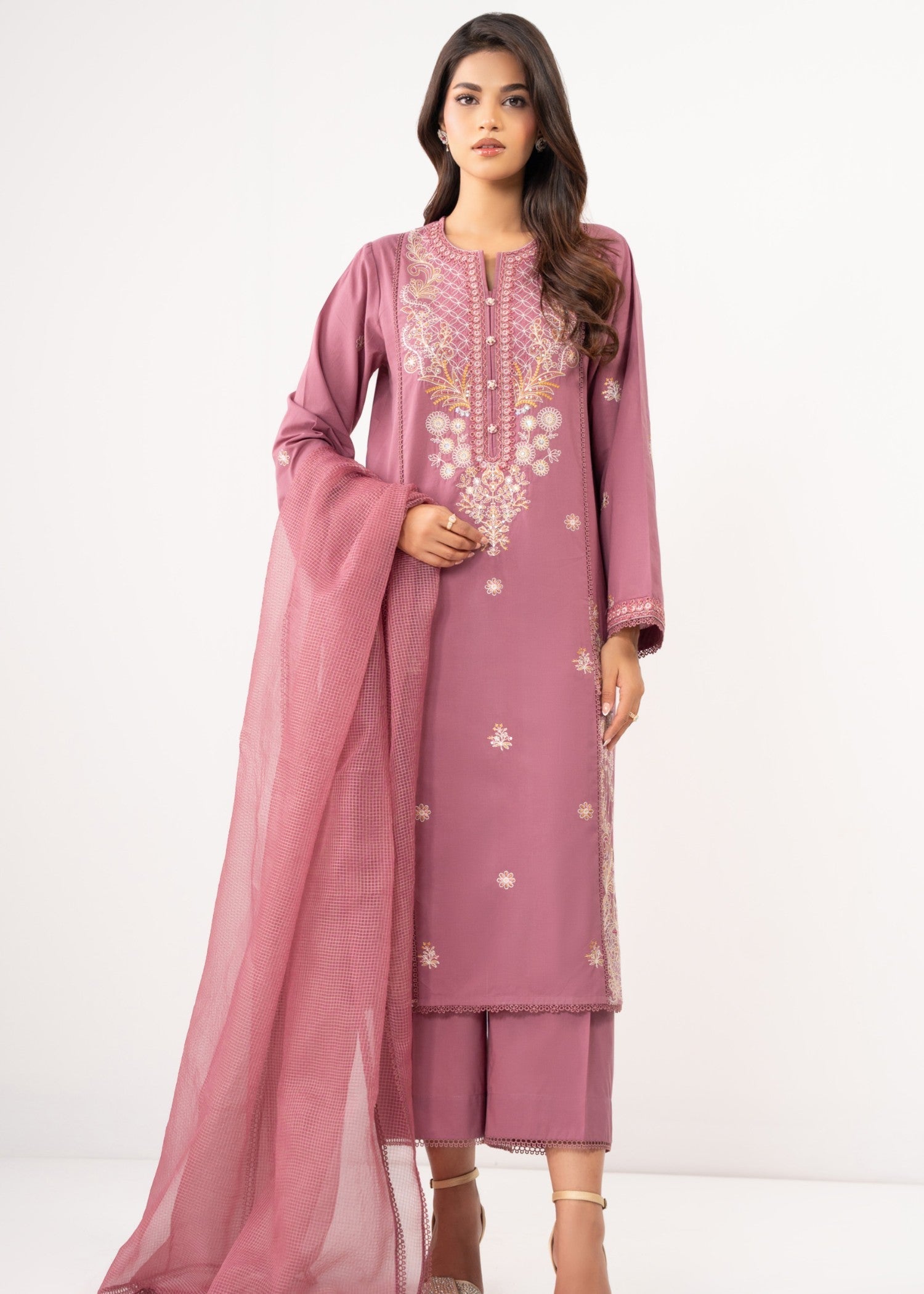 Zeen Stitched Embroidered Cambric Suit WZM35153 Women 3pcs