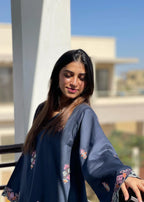Urban Cut Cotton Satin Embroidered Co Ord Set with Farshi Shalwar Women 2pcs