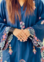 Urban Cut Cotton Satin Embroidered Co Ord Set with Farshi Shalwar Women 2pcs