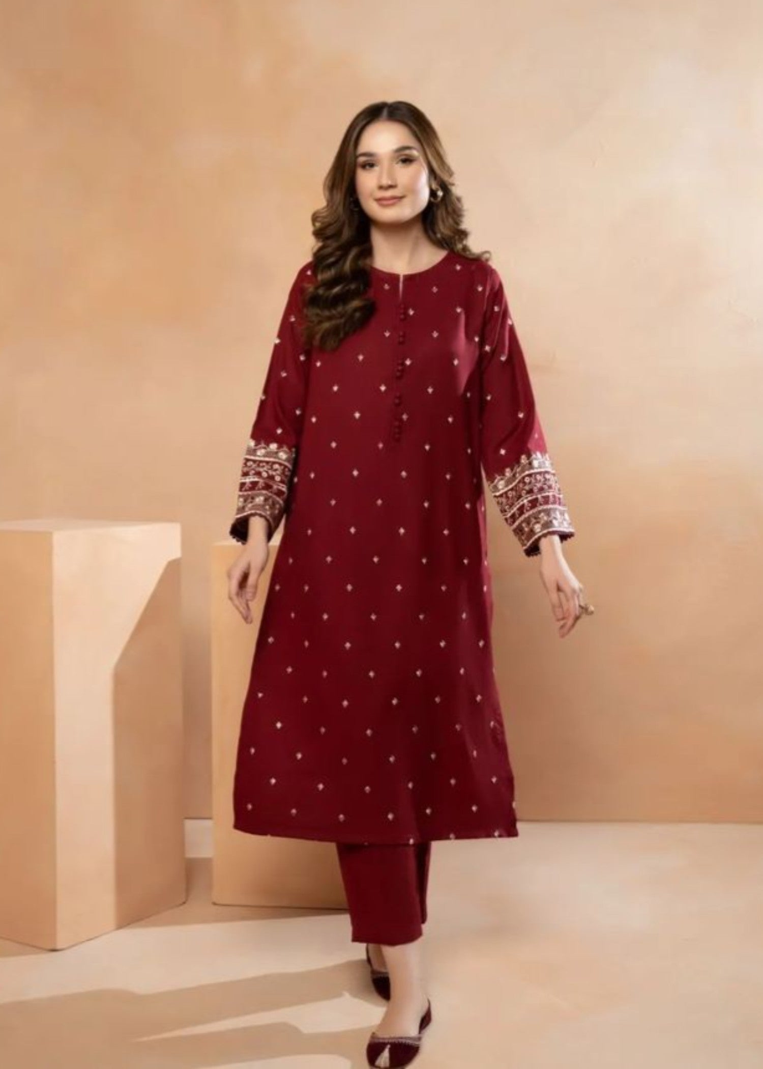 Tawakal Closet Pop Garnet Linen Women 2pcs