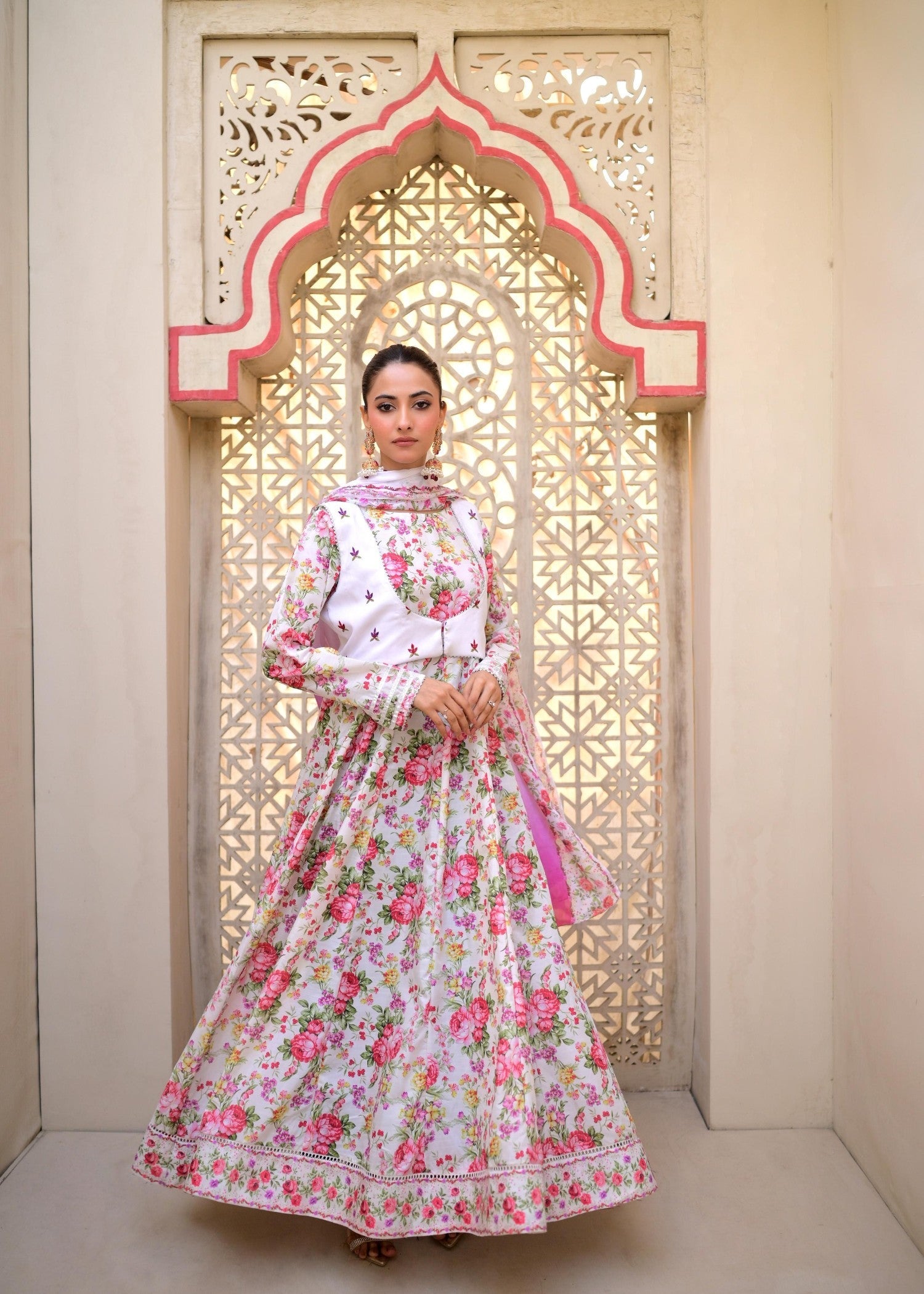 The Affordable Designer FLORAL KOTI FROCK Women 2pcs
