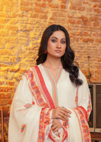 Bin Fatteh Fashion LONG WHITE Women 3pcs
