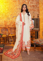 Bin Fatteh Fashion LONG WHITE Women 3pcs