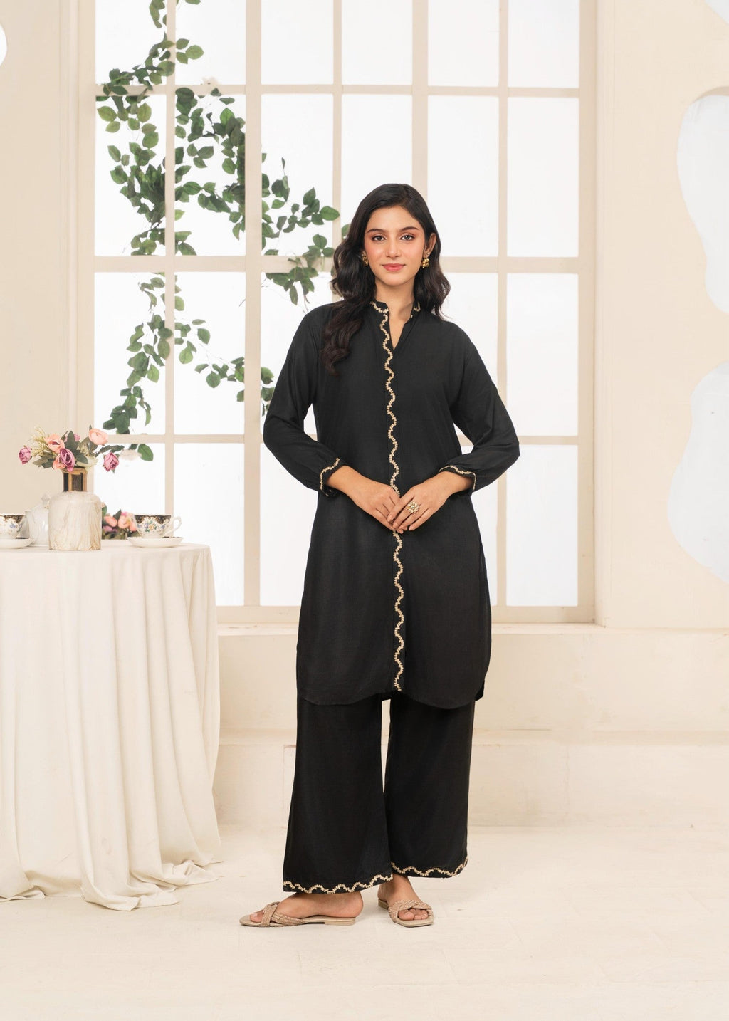 Stylish Collection BLACK RINGELS Women 2pcs