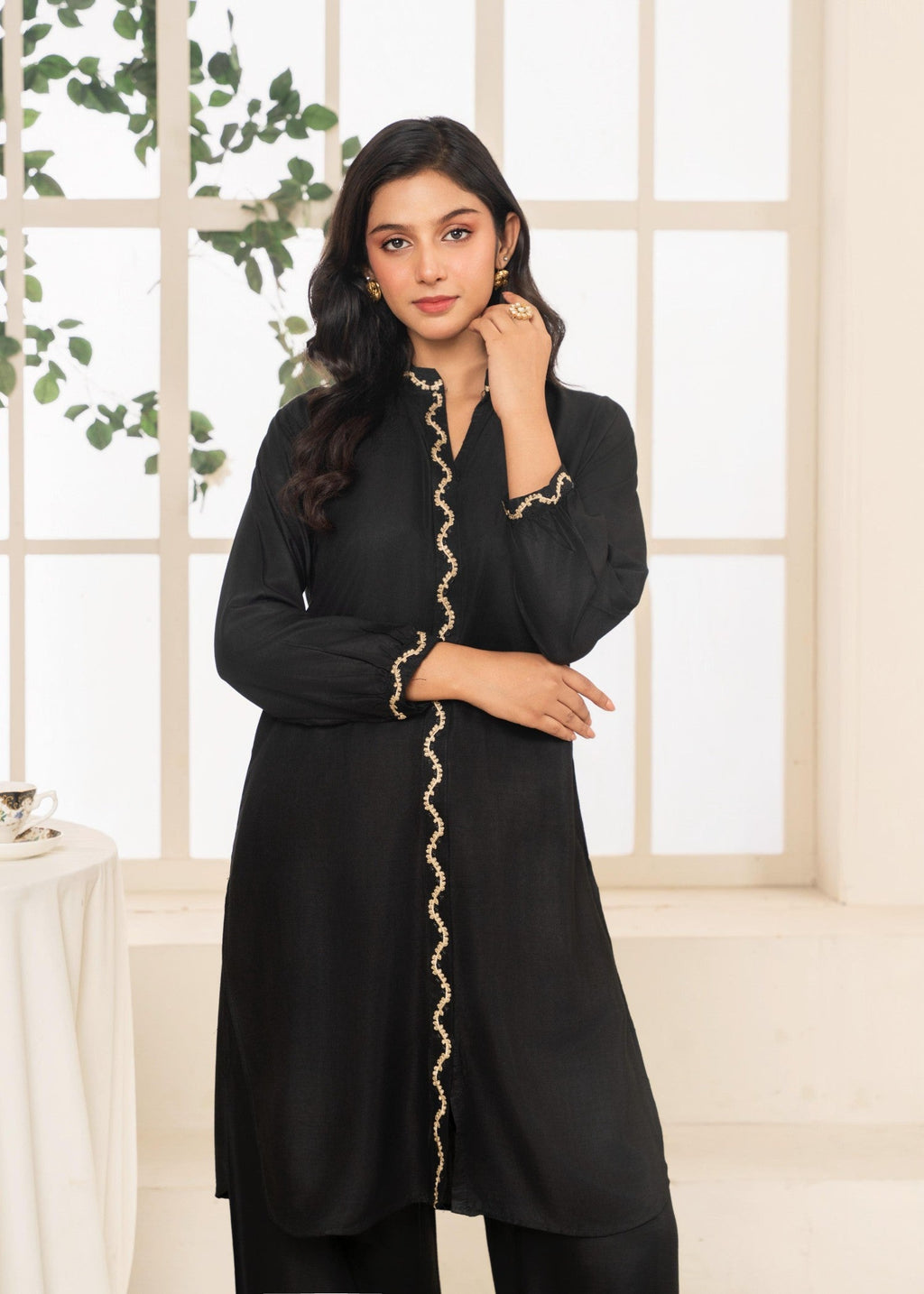 Stylish Collection BLACK RINGELS Women 2pcs