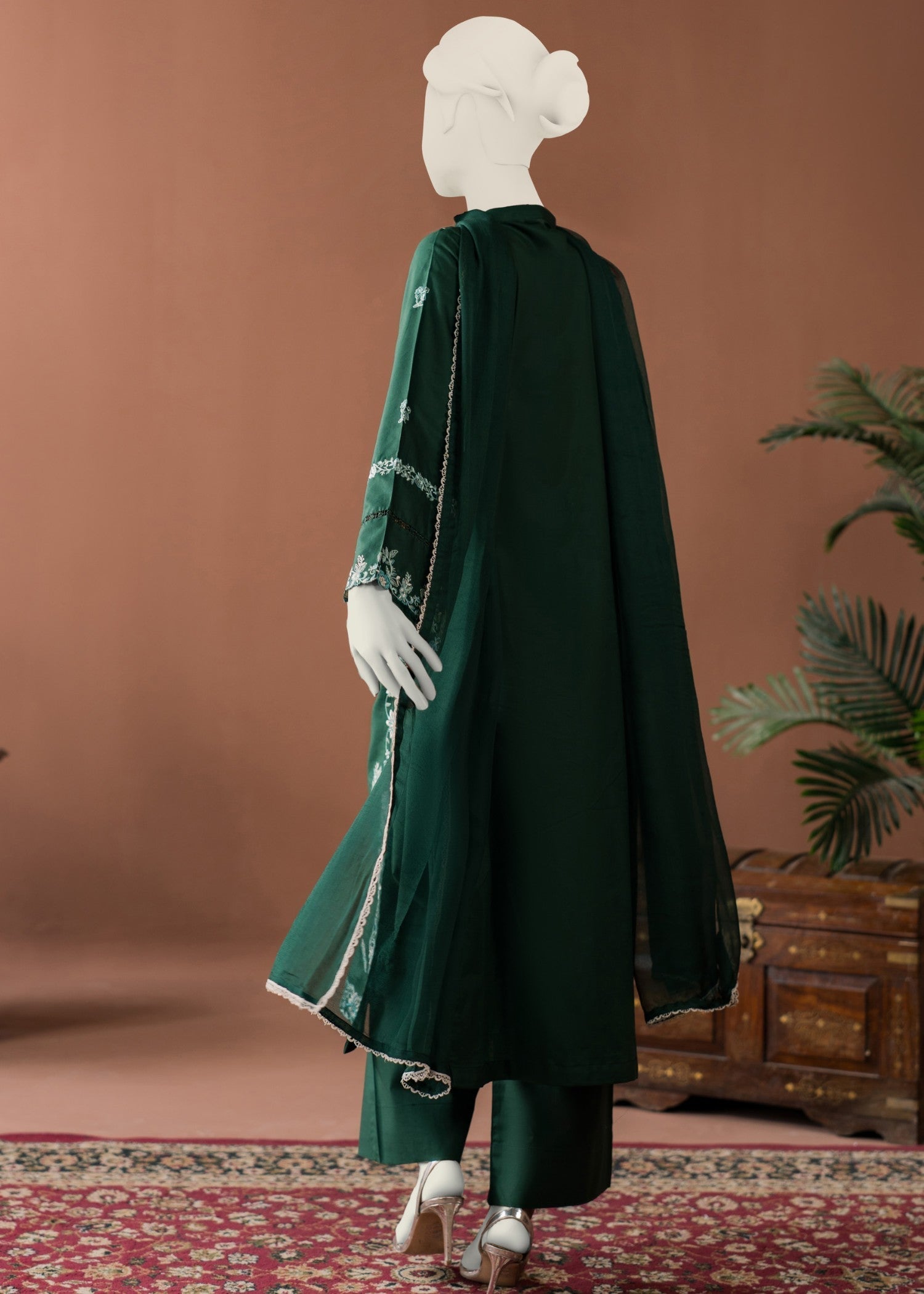 Zaira and Mahnoor sage suit Women 3pcs